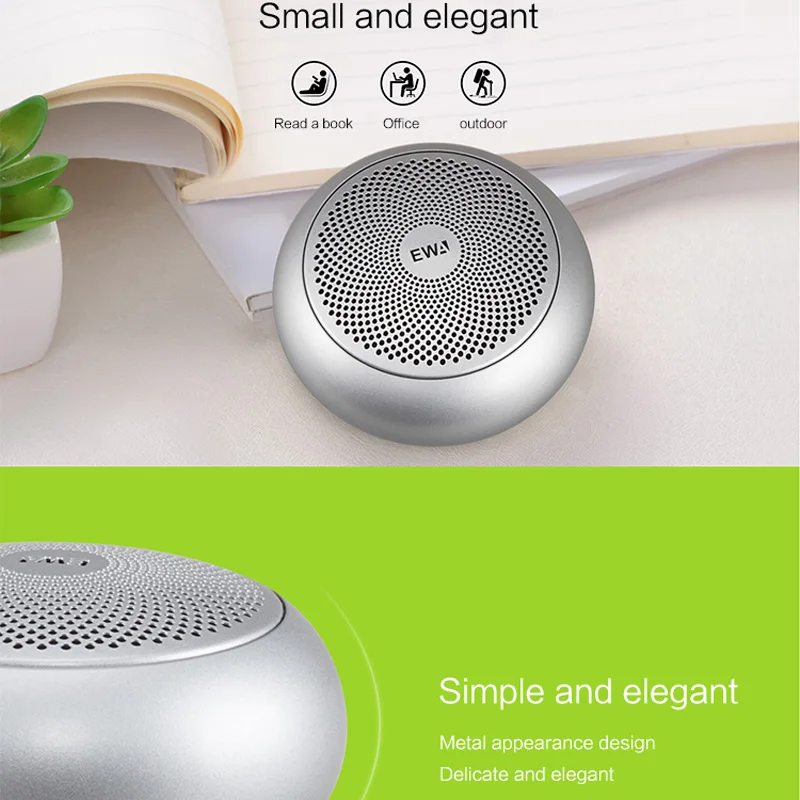 

EWA A110Mini Wireless Bluetooth Speaker Portable Built-in Battery Loud Sound Strong Bass Metal Covering For Meditation