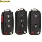 Jingyuqin Флип дистанционный Брелок оболочка для VW Volkswagen Jetta Golf 3 4 5 Passat B5 B5.5 B6 тигуан Жук поло Бора Anahtar SKODA