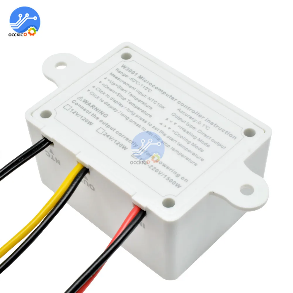 220V W3001 светодиодный цифровой Температура датчики регулятора термостат регулятор