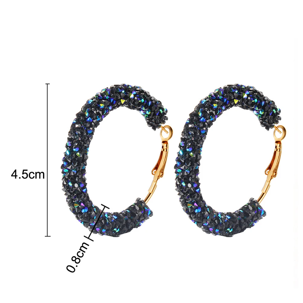 Женские Стразы инкрустированные геометрические большие круглые висячие серьги