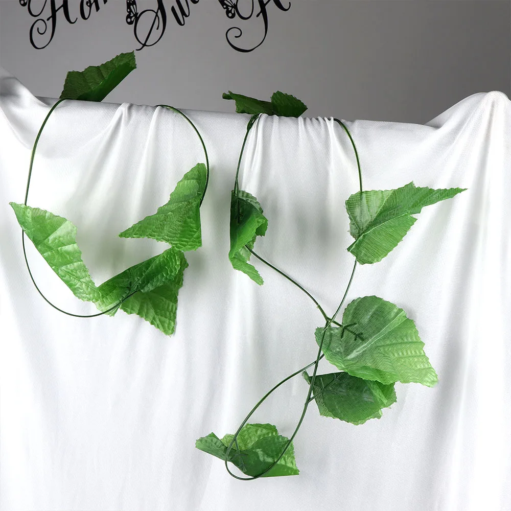 1 гирлянда 2 4 м искусственные растения Плющ зеленые листья искусственная