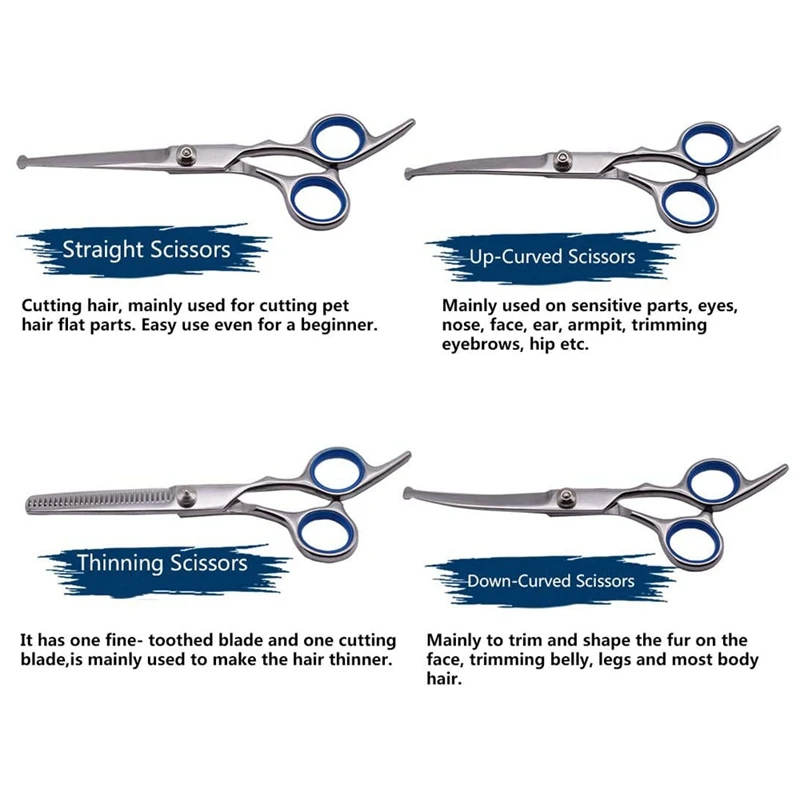 Набор для груминга собак и кошек безопасный триммер с круглыми насадками прямые