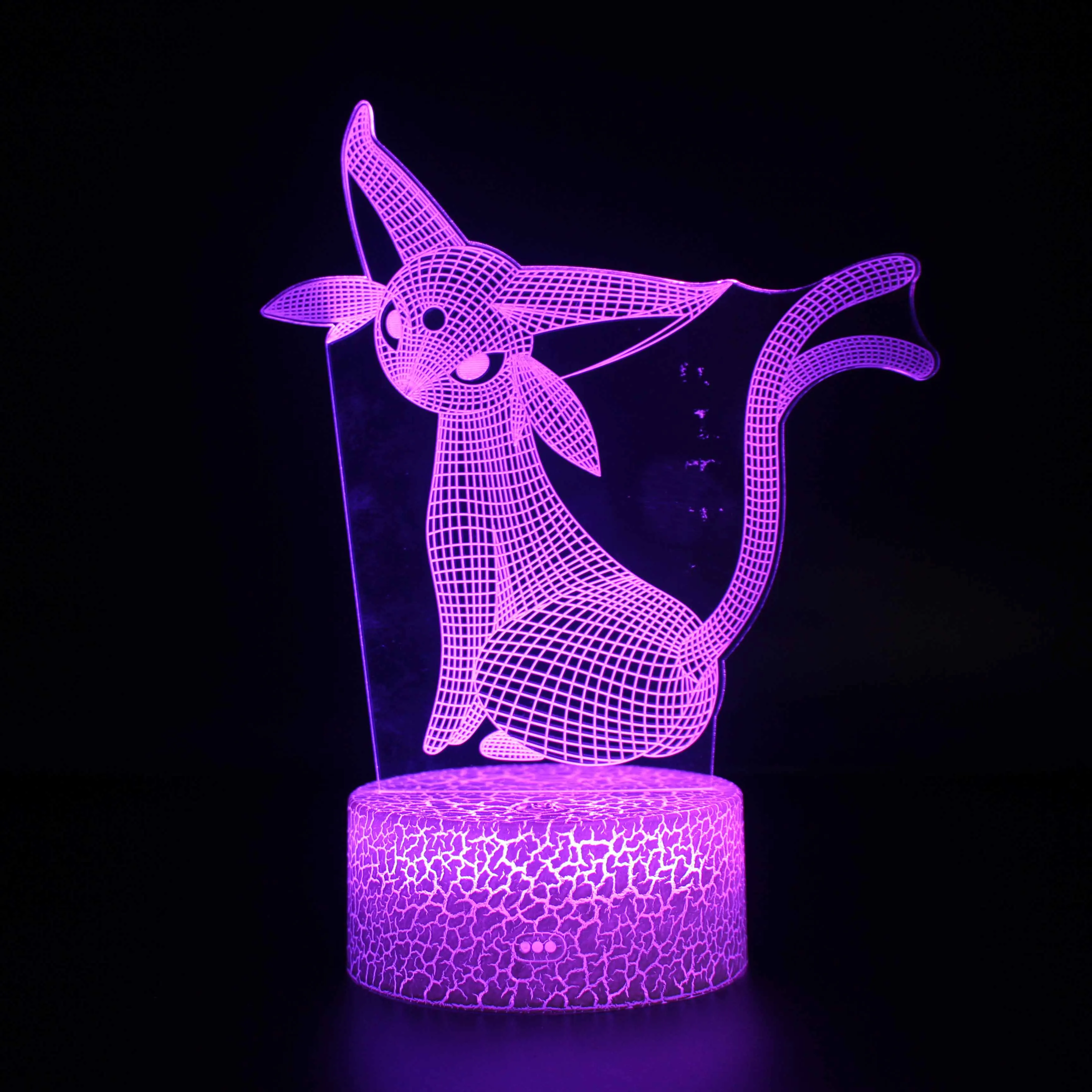Pokemon Umbreon 7 цветов лампа 3d визуальные светодиодные ночники дети сенсорный Usb настольная лампа Пикачу ребенок Покемон го фигурка
