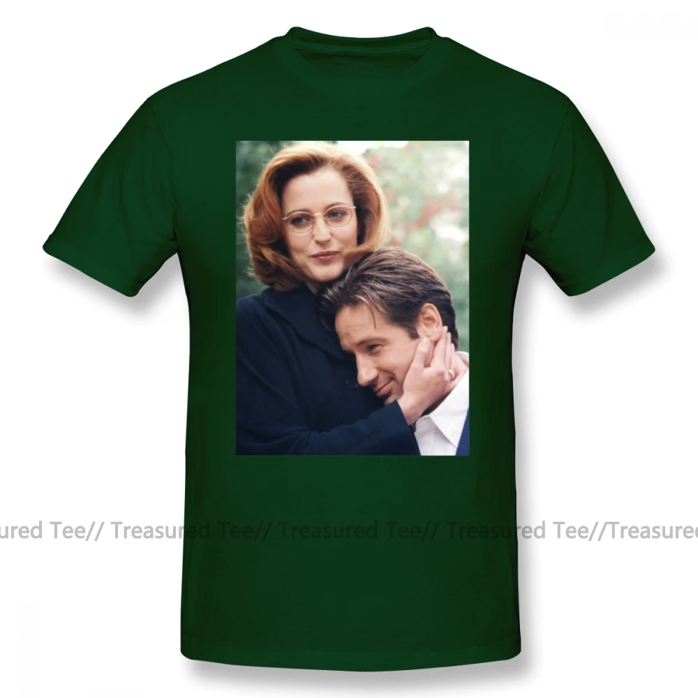 Футболка с надписью X filts, Dana Scully X pilles Fox Mulder, Мужская футболка с коротким рукавом, базовая футболка с принтом, 100 хлопок, плюс размер, забавная футболка - Цвет: Dark Green