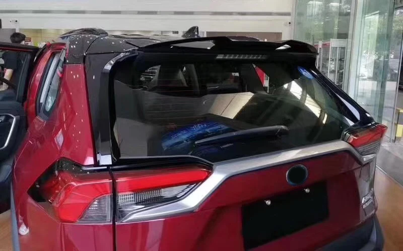 Заднее верхнее крыло для нового Toyota RAV4 2020 года черный Задний декоративный чехол 1