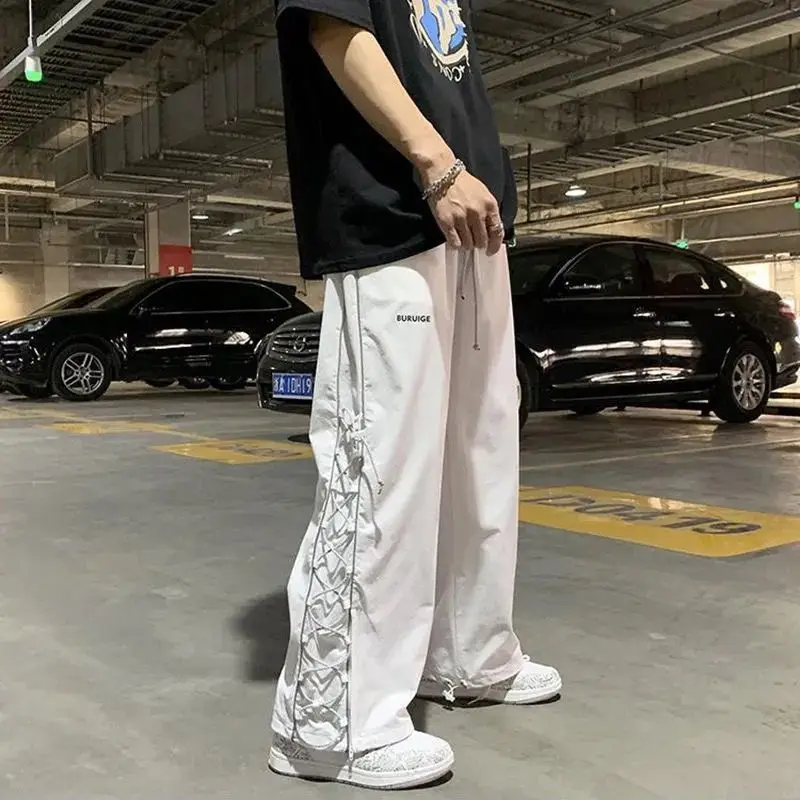 

2021 new sportswear men's Hong Kong fashion leisure Harem Pants high street loose Leggings leisure pants fashion