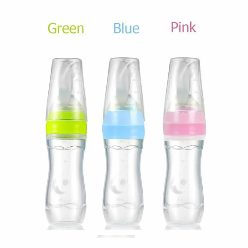 Infant Nipple Pacifier Baby Feeding Tool Milk Bottle With Spoon Silicone Gel Cup Assist Food Tableware Utensils |