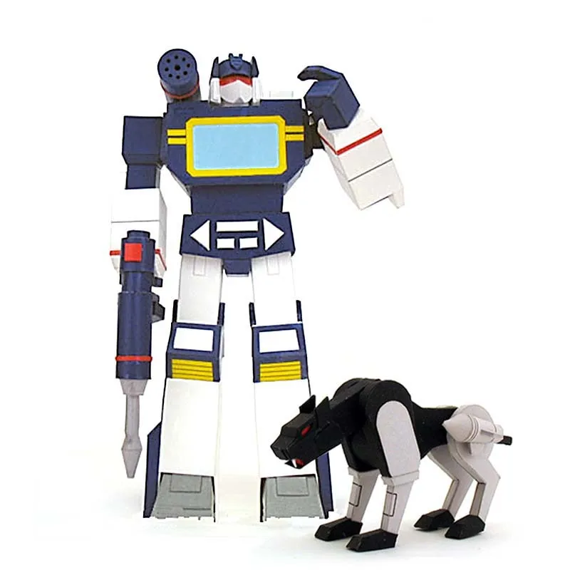 G1 версия звуковая волна и ворога лента собака 3D бумажная модель DIY Ручная сборка