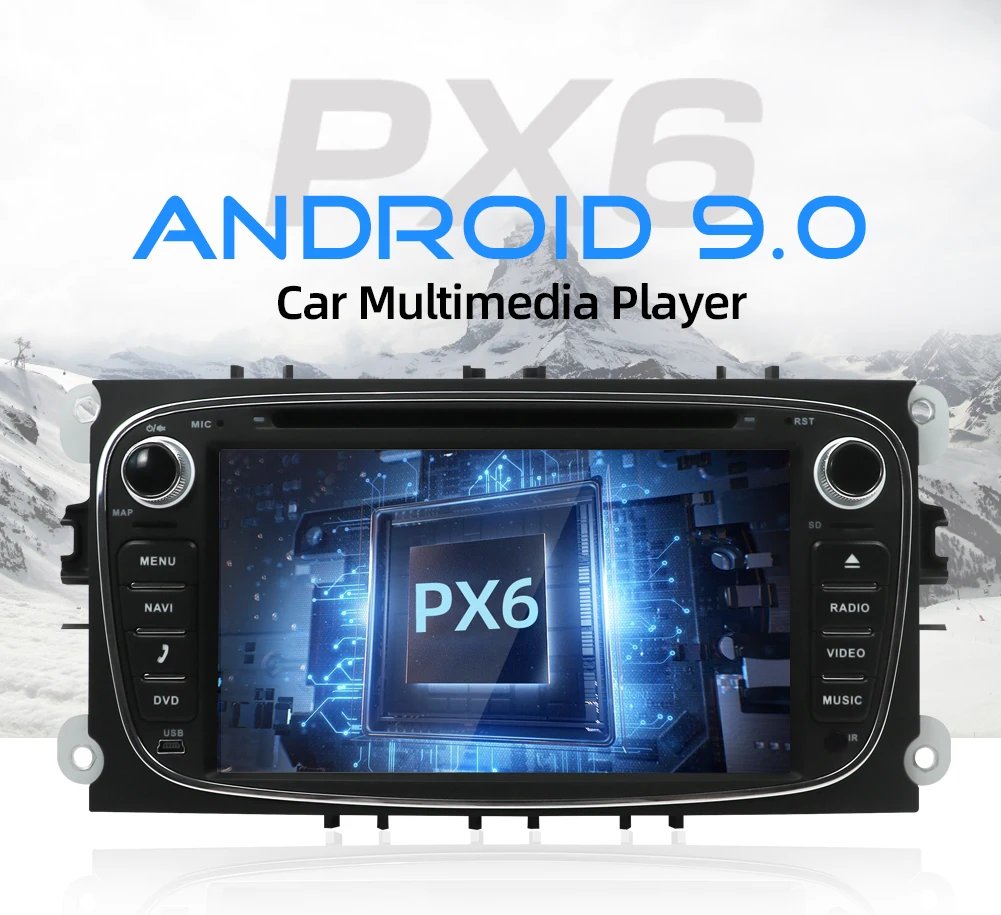 Android 9,0 два Din 7 дюймов Автомобильный dvd-плеер для FORD/Focus/S-MAX/Mondeo/C-MAX/Galaxy ram 4G wifi gps навигация радио