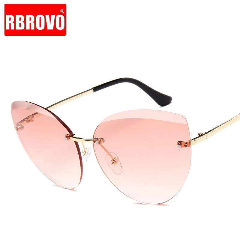 Женские солнцезащитные очки кошачий глаз RBROVO 2020 с полуободковой оправой