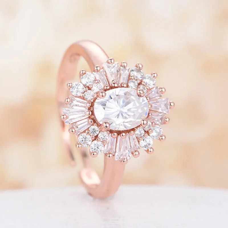 

Ring White Zircon Rings for Women Rose Gold Color Size 6-10 Jewelry Wedding
