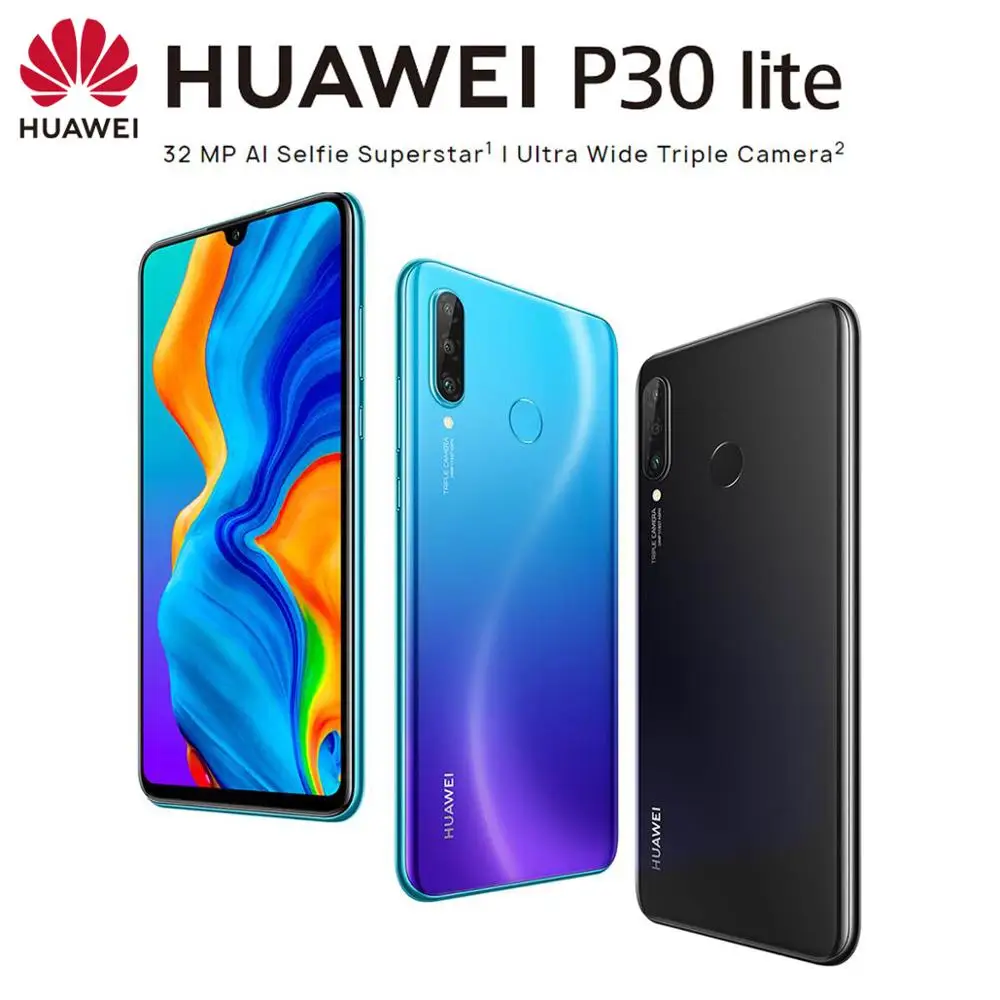 Глобальная версия HUAWEI P30 Lite Nova 4e смартфон 4G 128G 6,1" полноэкранный Android 9,0 Kirin 710 Восьмиядерный 4* камеры