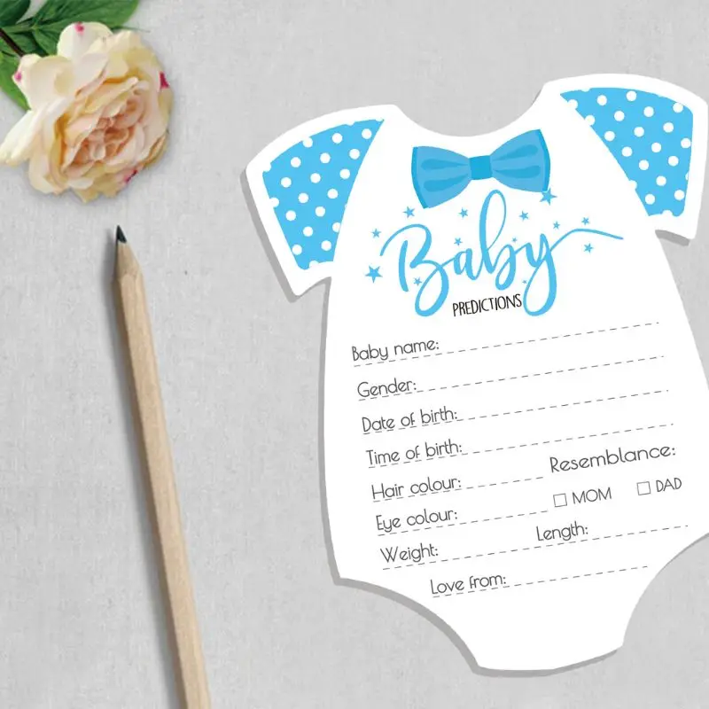Paquete de 10 tarjetas de consejos y predicci&oacute;n para juego de Baby Shower, libro de mensajes para padres, libro de consejos divertido, fiesta de ducha Neutral de g&eacute;nero-4