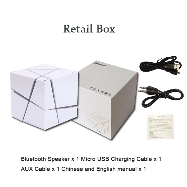 whiteretail box Altavoz Bluetooth динамик Qone беспроводной портативный мини-динамик s светодиодный светильник TF fm-радио Caixa De Som стерео звуковая коробка mp3-плеер - Цвет: whiteretail box