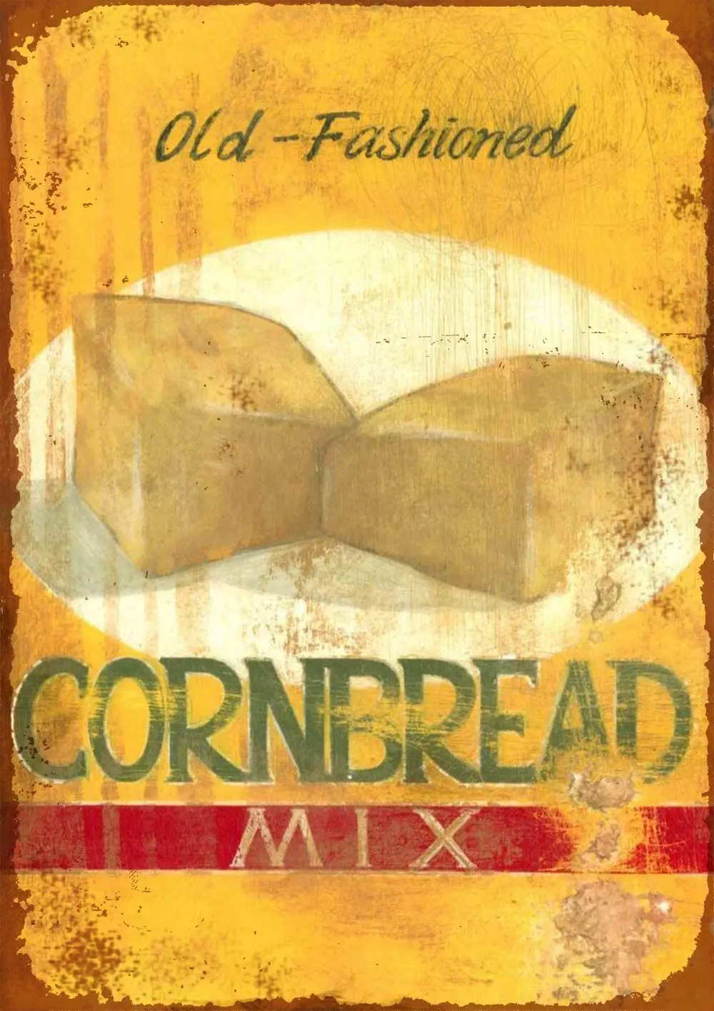 

SwanLace Old-Fashioned Cornbread Mix Rustic Metal Tin Signs Home Decor 8x12 Inches