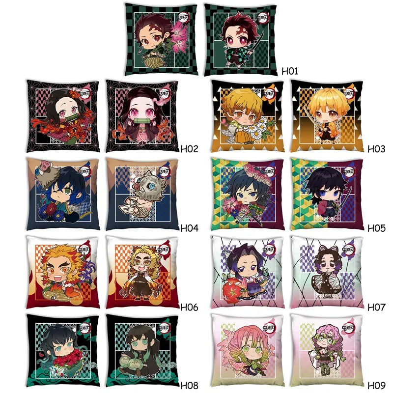 

Anime Demon Slayer Pillowcase Kimetsu No Yaiba Printed Pillow Cover Anime Grils Decorative Pillowcase Customize Gift 45x45cm