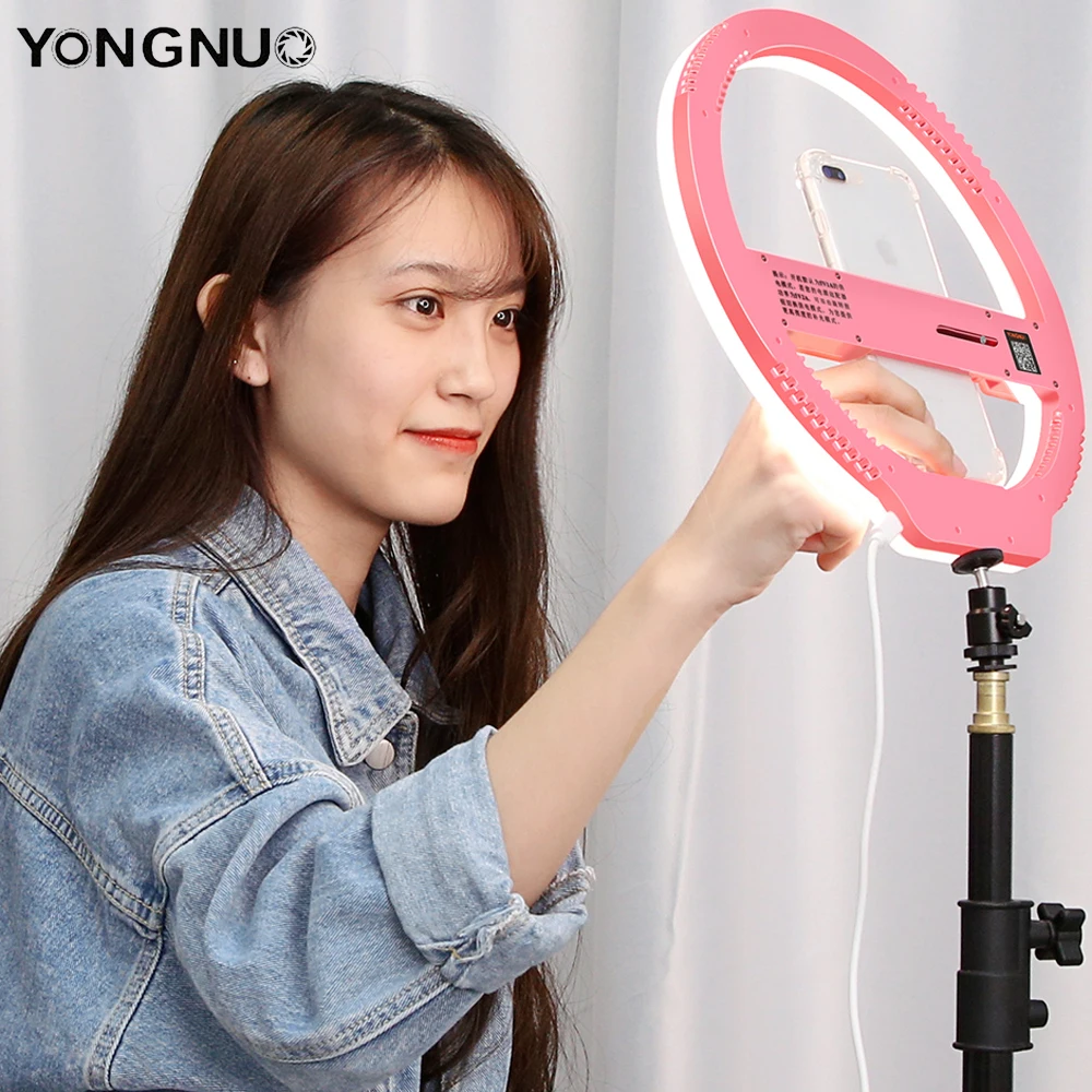 YONGNUO YN128 кольцевой светильник светодиодный камера телефон селфи фотография кольцо светильник для iPhone samsung Canon Nikon камера светодиодный видео светильник
