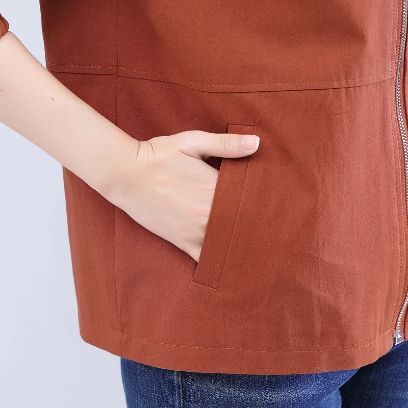 

Elegant women jacket short slim top casual long sleeve coat middle-aged 2020 fashion spring autumn outerwear Windbreaker M-4XL
