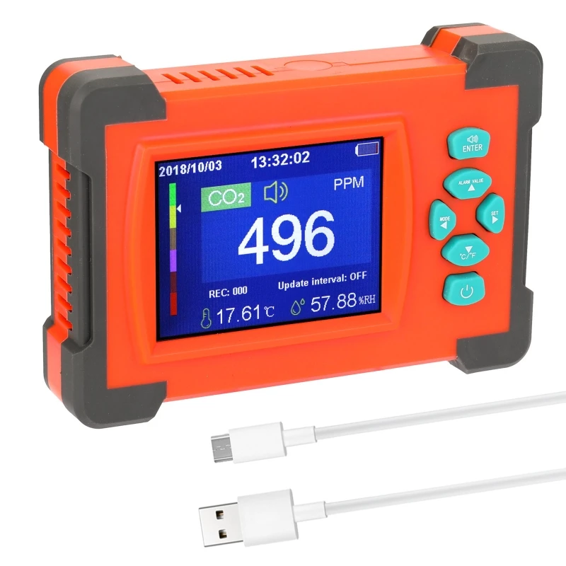 

Portable CO2 Meter Tester for Carbon Dioxide Air Quality Monitor Rechargeable