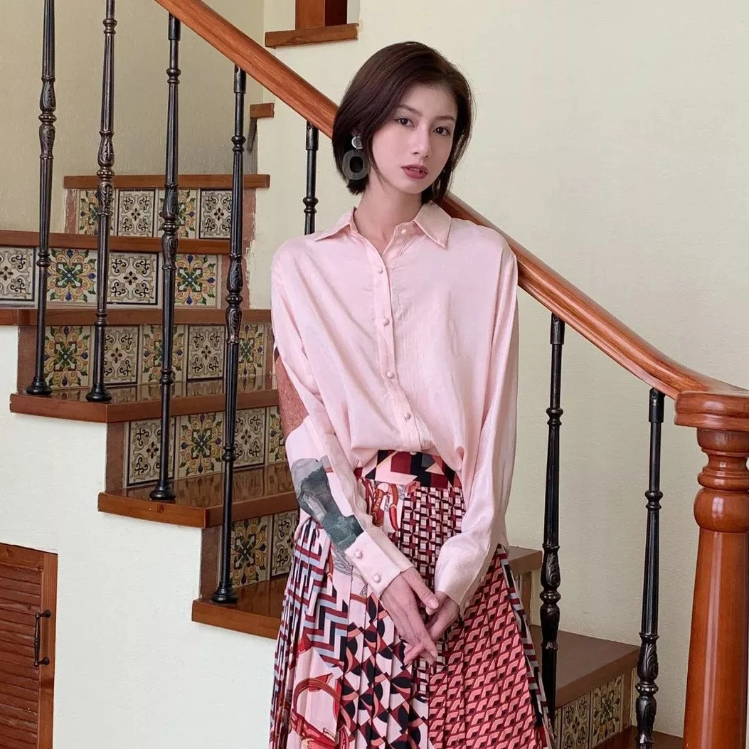 Подиумное дизайнерское женское розовое платье 2019 винтажное абстрактное осеннее