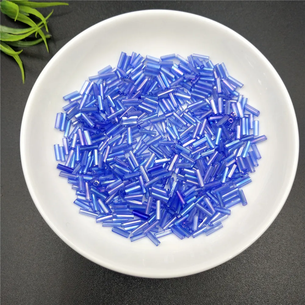200pcs 2x6mm Long Tube Silver Bugle Beads Spiral Multi-color Czech Glass Seed Spacer For Diy Jewelry Making Accessories | Украшения и