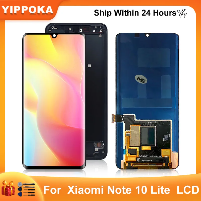 

ЖК-дисплей AMOLED 6,47 дюйма для Xiaomi Note 10 Lite с сенсорным экраном и дигитайзером для Xiaomi M2002F4LG, сменный экран дисплея