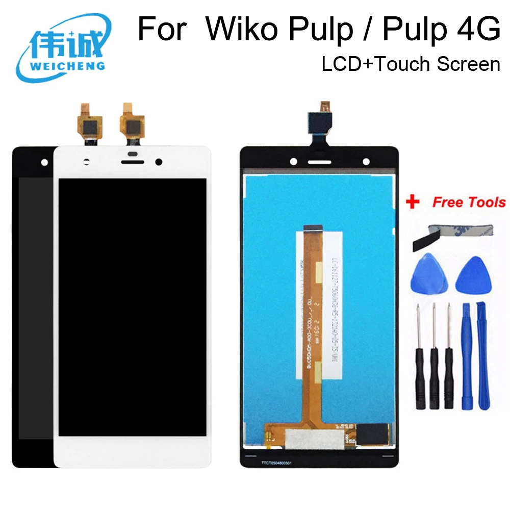 Кожаный чехол бумажник для Wiko Pulp 4G ЖК дисплей Дисплей кодирующий преобразователь
