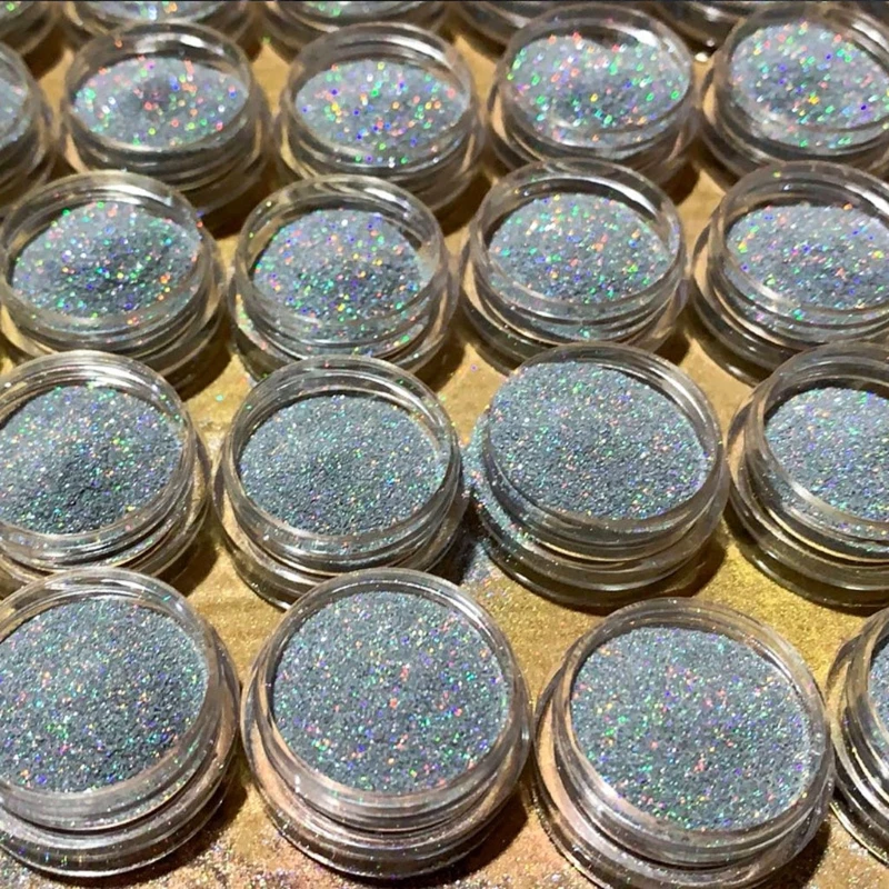 

Holographic Lasers Silvery Fine Glitter Epoxy Resin Shiny Silver Festival Sequins Resin Jewelry Pigment Nail Art Powder