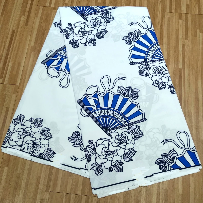 Нигерийская натуральная восковая печать белая ткань для пэчворка 100% полиэстер