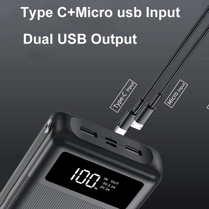 С двумя портами usb для быстрой зарядки 30000 мАч блок питания большой емкости