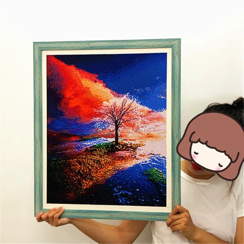 40x50 см Diy Краска по номерам рамка для фото декоративная рамка деревянная рамка масляная краска алмазные картины рамка для картины