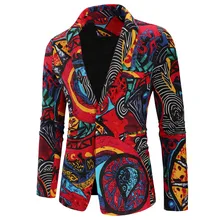 Costume de fête pour hommes, veste blazer boutons, imprimé floral 3D, style ethnique, imprimé africain, blazer décontracté  (3)