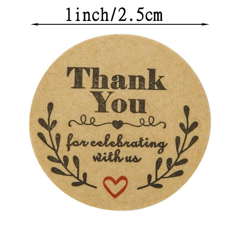 

1000pcs Natural Kraft olive round thank you Stickers seal labels for celebrating with us labels stickers and stationery sticker