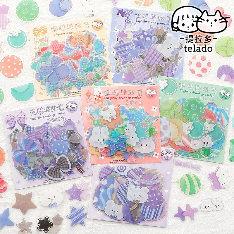 

60pcs/lot Kawaii Stationery Stickers Slightly drunk hand tear series Planner Decorative Mobile Stickers Scrapbooking DIY Craft