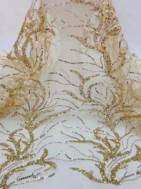 

Beauty classic design french lace sequins ZH-1688810 embroidery tulle lace high quality wedding party dress DIY tulle laces net