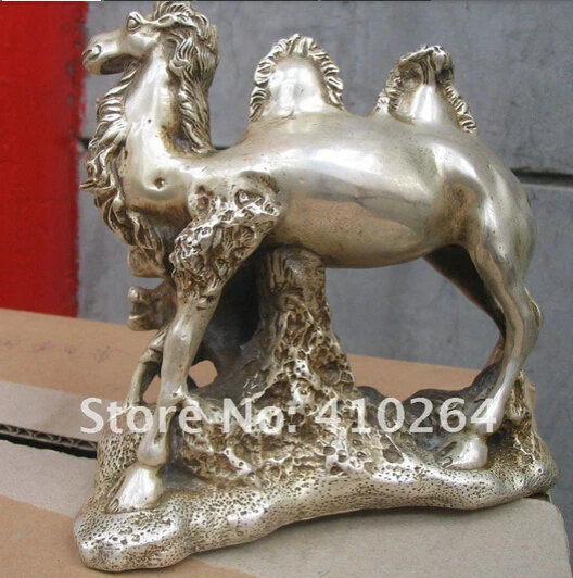 Тибетский серебряный малыш тянет Статуэтка медный верблюд |