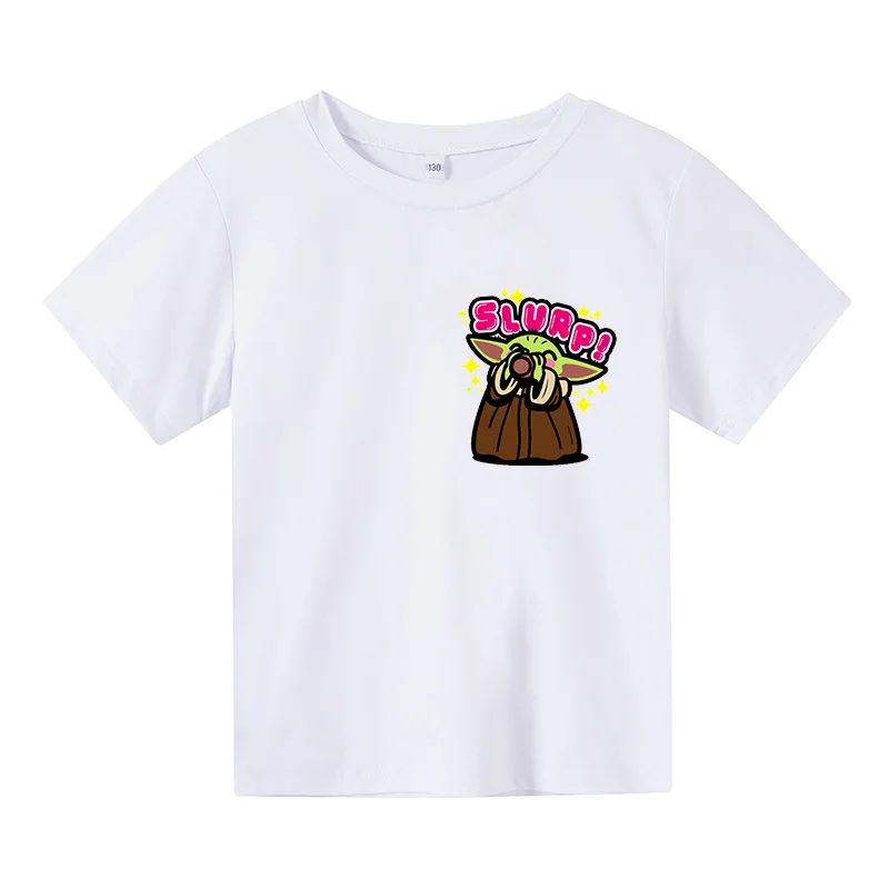 

White T-Shirts with print , 2021 Summer Fashion Pure Cotton Short Sleeve tops for kids boys and girls, Children clothes