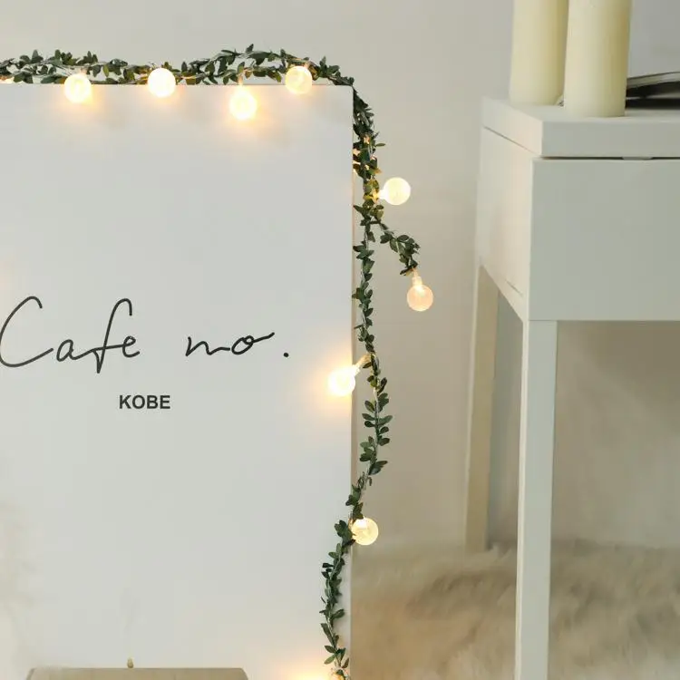 2 м 20 светодиодов имитация винограда листья лоза в Форме Розы бусины Гирлянда