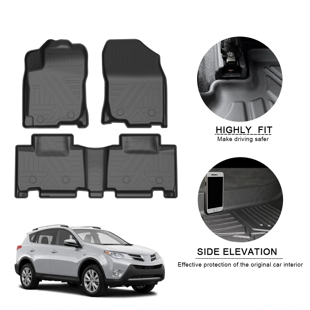 Автомобильные коврики из ТПЭ для Toyota FJ Cruiser RAV4 Highlander Corolla Land Yaris Avalon (5 мест)
