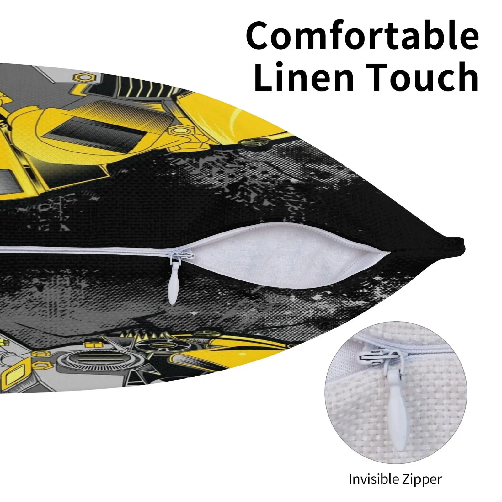 Наволочка Bumblebee с надписью наволочка из хлопка и льна плюшевая помпоном для