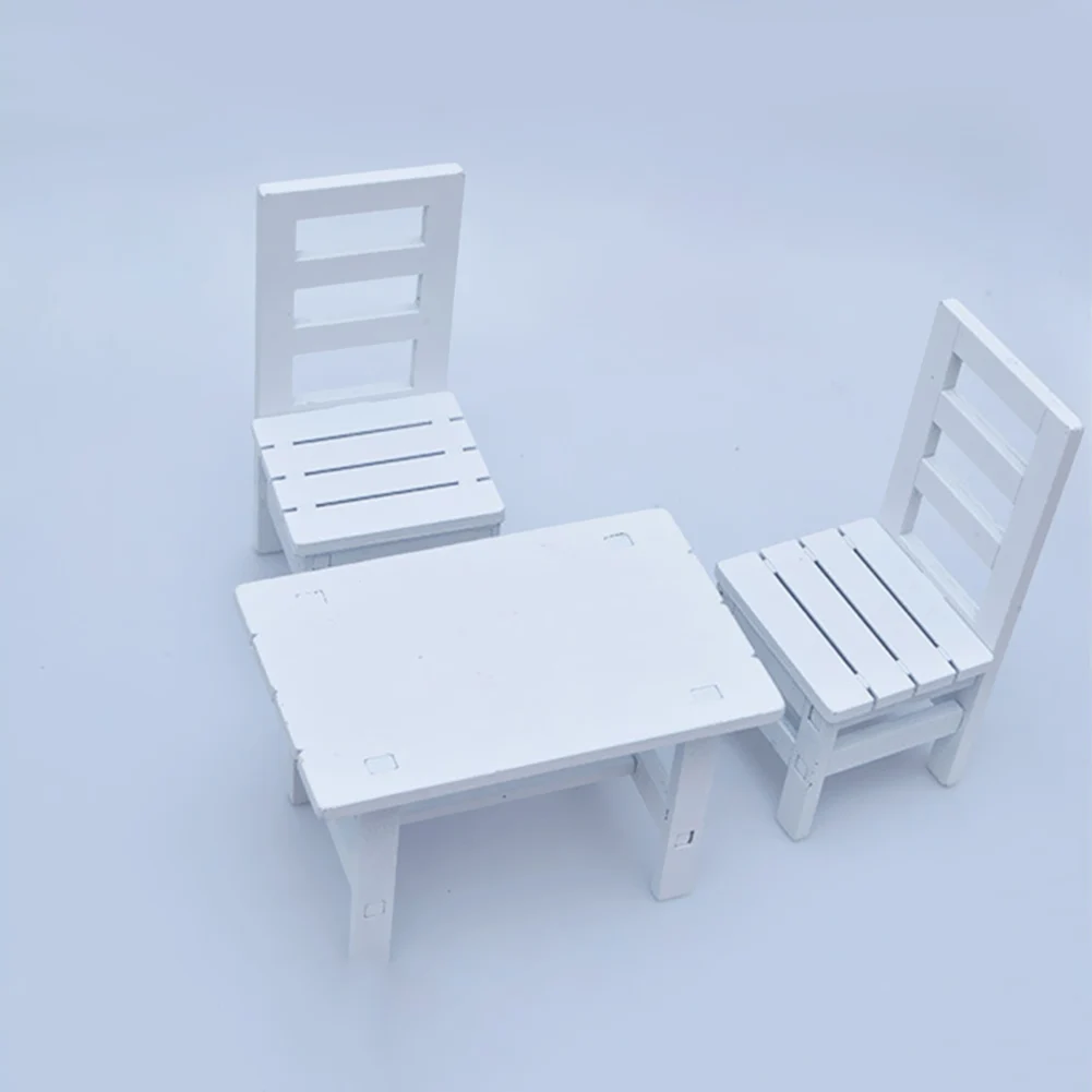 

Miniature Dollhouse Furniture Wooden Dining Table Chair Simulation Toy For Dollhouse Decals Restaurant Miniature Scene Model