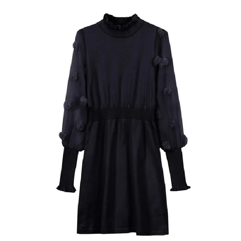 

GOOHOJIO 2020 Temperament loose Long Sleeve Women Dress Autumn Vintage Chic Dress Lady Fashionable M-4XL O-neck Dress for Women