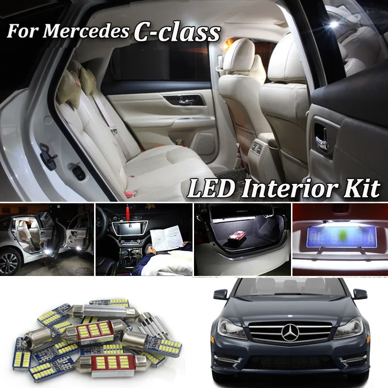 Canbus Белый светодиодный купольный светильник для Mercedes Benz C class W202 W203 W204 S202 S203 S204 C204(1993