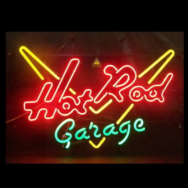 Изготовленный на заказ Hot Rod Garage Стекло неоновый светильник вывеска пивной