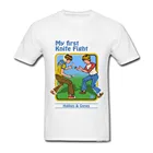 Модная брендовая уютная и дышащая мужская футболка 2019, футболки с коротким рукавом и надписями Мой первый борьба с ножом для мальчиков, вызывать демонов, азиатских размеров