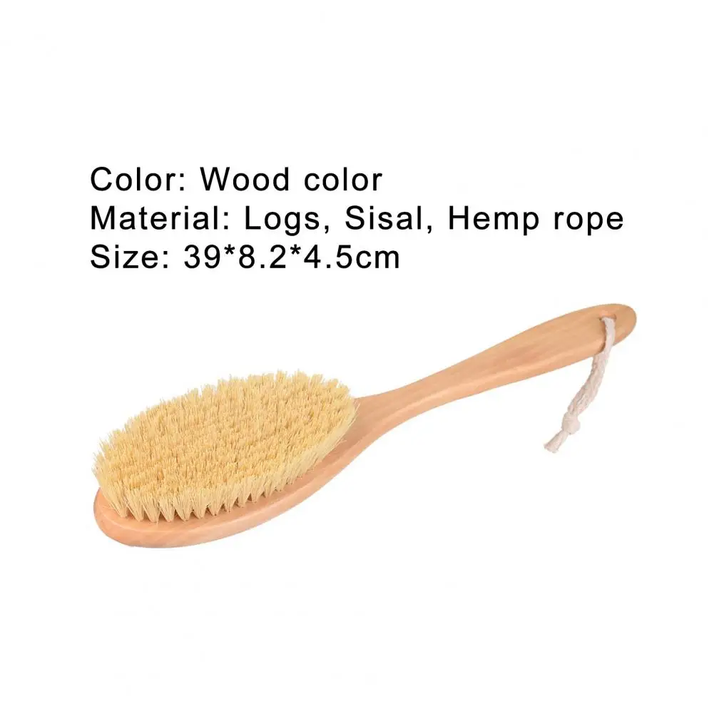 

Body Cleaning Brush Burr-free Glowing Skin Cord Handheld Wooden Body Cleaning Brush for Beauty