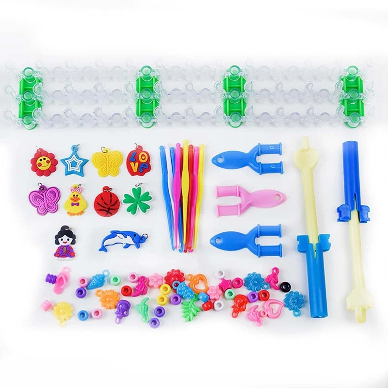 

Elastic Rubber Colourful Loom Bands Starter Box with Crochet Weaver Bracelet Weaving Knitting Tool Kit for Kids