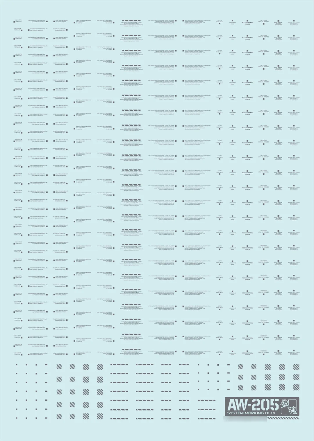 

AW-205 Detail-up Decal (for 1/144&1/100)Dark grey