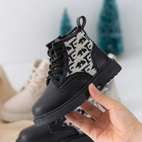 fashion low barrel martin boots warm autumn winter cotton boots for girls outdoor casual shoes zipper toddler girl winter boots