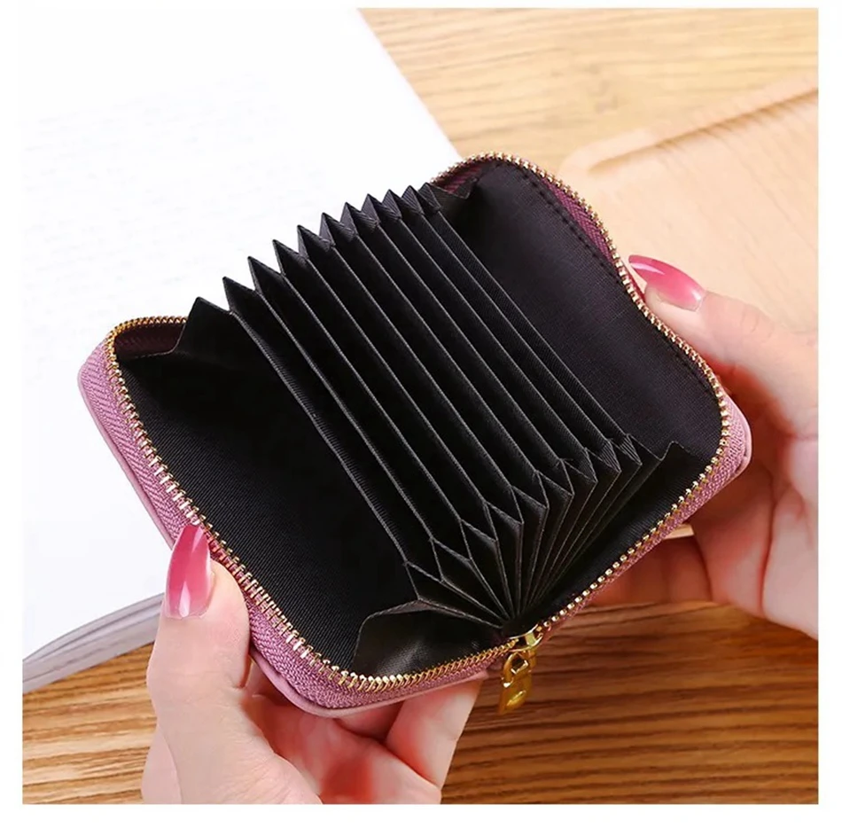 

Women Lady PU Leather Organ Id Card Holder Business Bank Card Case Men Credit Passport Mini Coin Purse Wallet Organizer Bag